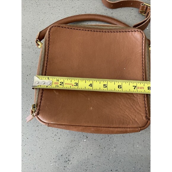Madewell Square Satchel Crossbody Leather Bag Tan Leather - Picture 14 of 16